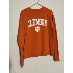 Champion Clemson University Tigers Orange Pullover Crewneck Sweatshirt Sz Small